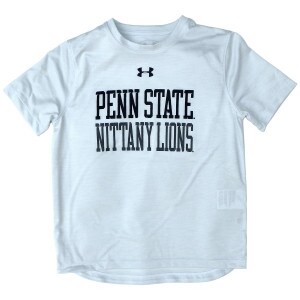white youth Under Armour vent tech t-shirt with screened Penn State Nittany Lions